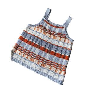 Banana Republic Plaid Cropped Knit Sweater Tank Women's S